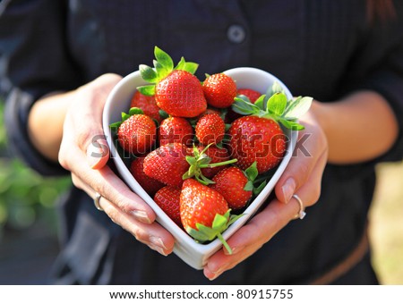 Similar – Foto Bild Pick juicy red strawberries