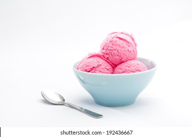 Strawberry ice cream cup over bright background  - Powered by Shutterstock