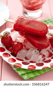 Strawberry Ice Cream Popsicle