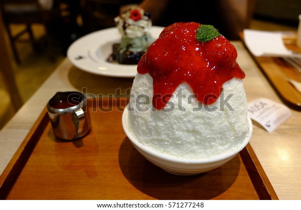 Strawberry Ice Korean Dessert Cafe Stock Photo Edit Now