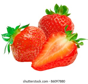 strawberry isolated on white background - Shutterstock ID 86097880