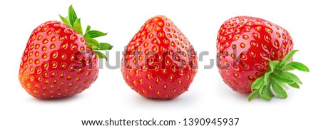 Strawberry isolated. Strawberries on white. Collection.