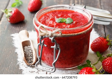 Strawberry Jam With Chia Seeds