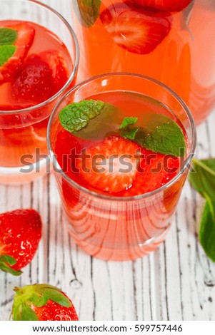 Strawberry Lemonade. Selective focus.