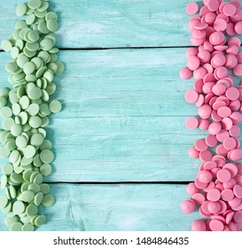 strawberry and lime chocolate chips on turquoise surface - Powered by Shutterstock