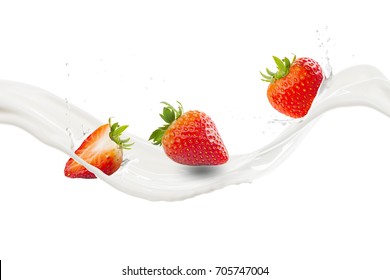 Strawberry With Milk Splash