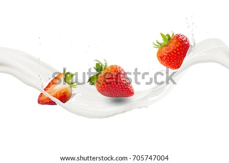 Strawberry with Milk Splash