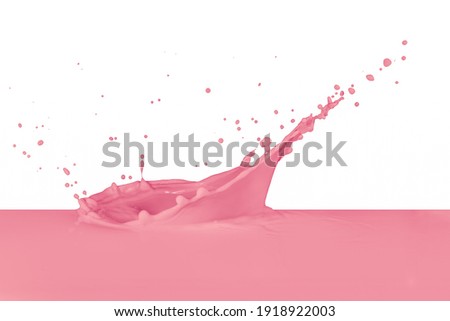 strawberry milk splash isolated on white background