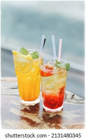 Strawberry Mint Tea And Orange Punch Tea Made You Afternoon Feel Fresh.