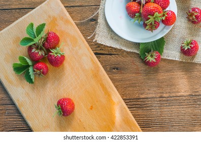 strawberry on a table with texture background