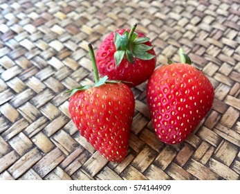 Strawberry on Wicker background