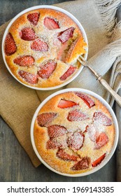 Strawberry Soufflé On The Wooden Table