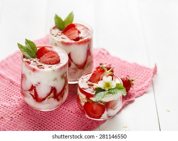 Strawberry Parfait. Delicious Dessert