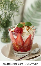 Strawberry Parfait , Home Made Dessert.