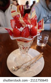 Strawberry parfait at a Japanese cafe
