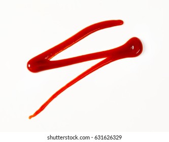 Strawberry Sauce Drizzle On White Background