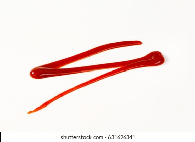 Strawberry Sauce Drizzle On White Background