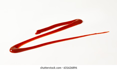 Strawberry Sauce Drizzle On White Background