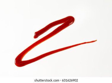 Strawberry Sauce Drizzle On White Background