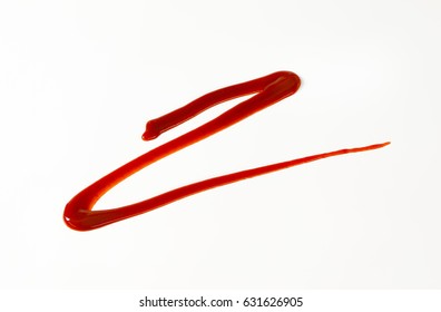 Strawberry Sauce Drizzle On White Background