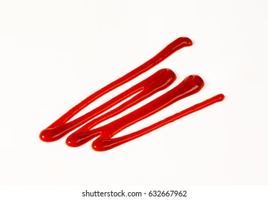 Strawberry Sauce Drizzle On White Background