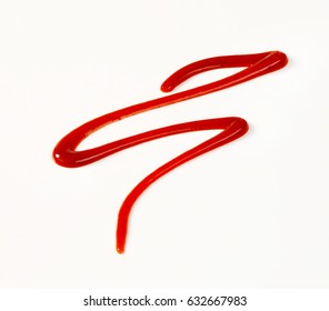 Strawberry Sauce Drizzle On White Background