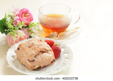 Strawberry Scone And Tea