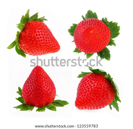 strawberry set isolated on white