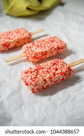 Strawberry Shortcake Ice Cream Bars With Cake Crumbles