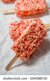 Strawberry Shortcake Ice Cream Bars With Cake Crumbles