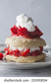 A strawberry shortcake stack. 
