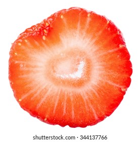 Strawberry Slice Isolated On The White Background