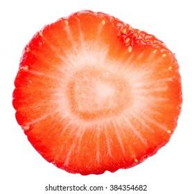 Strawberry Slice Isolated On The White Background