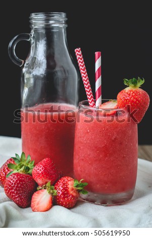 Similar – smoothies of fresh strawberries