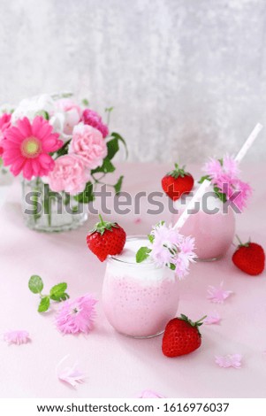 Similar – smoothies of fresh strawberries