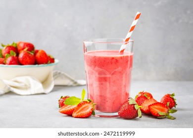 Strawberry smoothie or milkshake drink. - Powered by Shutterstock