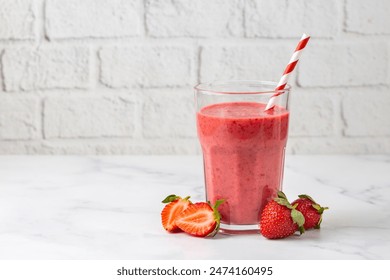 Strawberry smoothie or milkshake drink. - Powered by Shutterstock