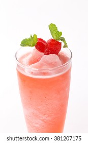 Strawberry Smoothie On White Background