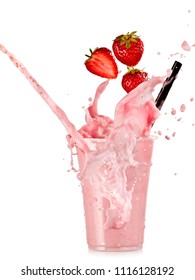 Strawberry smoothie splash
