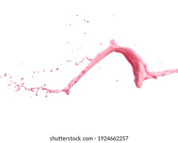 Strawberry smoothie splash on white background - Powered by Shutterstock