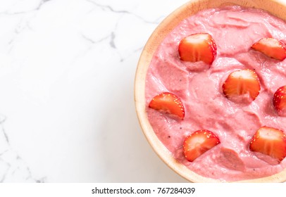 strawberry smoothies bowl - healthy food style - Shutterstock ID 767284039