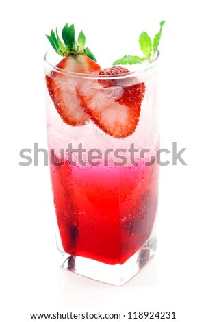 Strawberry soda water.