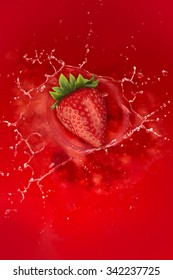 Strawberry Splash Into Juice Liquid Red