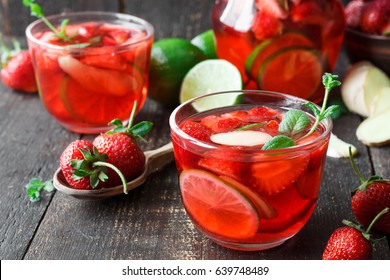 Strawberry Tea With Lime And Mint