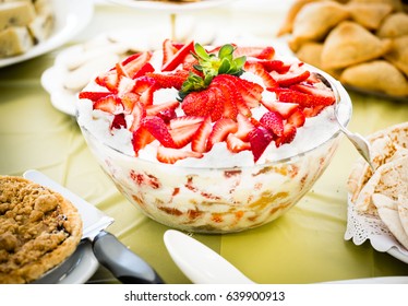 Strawberry Trifle On Dessert Table