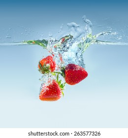 Strawberry In Water