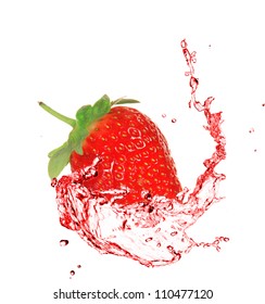 Strawberry In Water Splash