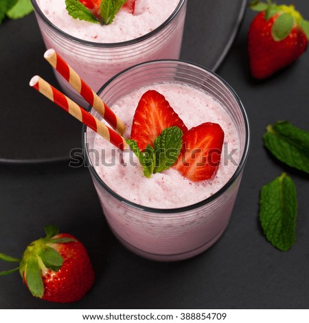 Similar – smoothies of fresh strawberries