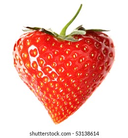 Strawberry-heart  isolated over a white background