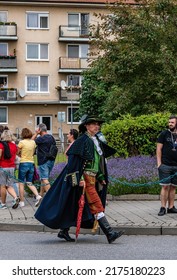 Straznice, Czech Republic - June 25, 2022 International Folklore Festival A man in a folk costume of a steward, at the festival